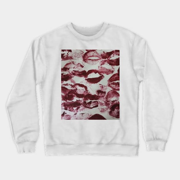 Stylish Lipstick Kisses Pattern Crewneck Sweatshirt by AbundanceSeed